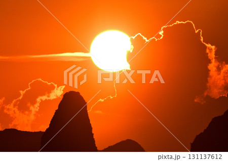 五島灘、角力灘、大角力の夕景 131137612