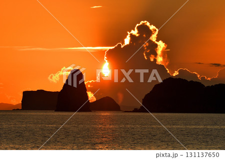 五島灘、角力灘、大角力の夕景 131137650