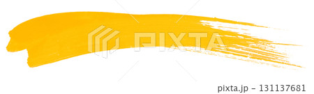 yellow watercolor background. Artistic hand paint. Isolated on transparent background. 131137681