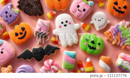 カラフルなハロウィンのおやつ 131137776