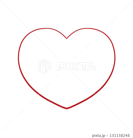 手描きのハート - 四季を感じる鮮やかな赤色 手描きのハート - 四季を感じる鮮やかな赤色 131138248