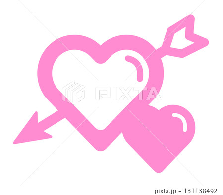 ピンクのハートの弓矢のベクターアイコン素材 131138492