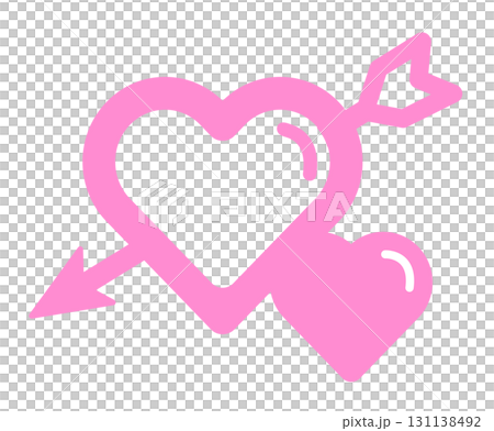 ピンクのハートの弓矢のベクターアイコン素材 131138492