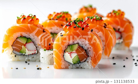 イクラとサーモンとアボカドのカルフォルニアロール generative ai イクラとサーモンとアボカドのカルフォルニアロール generative ai 131138533