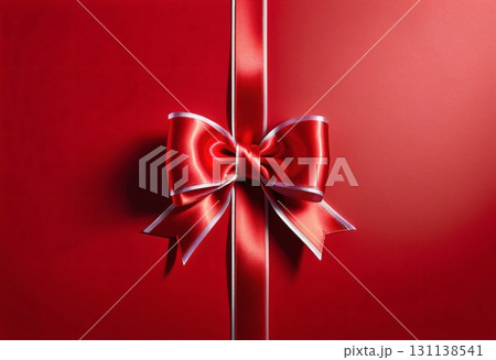 Stylish decorative bow made of satin fabric 131138541