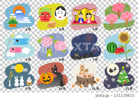 Japanese Seasonal Events Calendar (Borderless Color) Japanese Seasonal Events Calendar (Borderless Color) 131138615