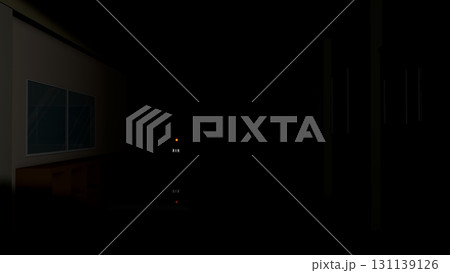 夜の校舎内を背景にするアニメーションに最適です（肝試しや避難訓練のシーンなどにどうぞ） 131139126