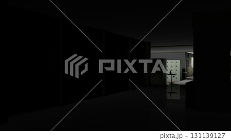 夜の校舎内を背景にするアニメーションに最適です（肝試しのシーンなどにどうぞ） 131139127