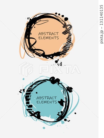 Abstract vector frames with artistic doodle design 131140135