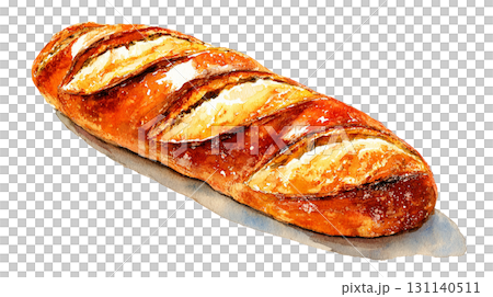 French bread baguette realistic illustration PNG cutout bakery material 131140511