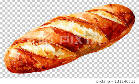 French bread baguette realistic illustration PNG cutout bakery material 131140513