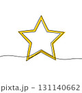 Continuous line drawing of star. Minimalist black linear sketch isolated on white background. Hand drawn vector illustration. 131140662