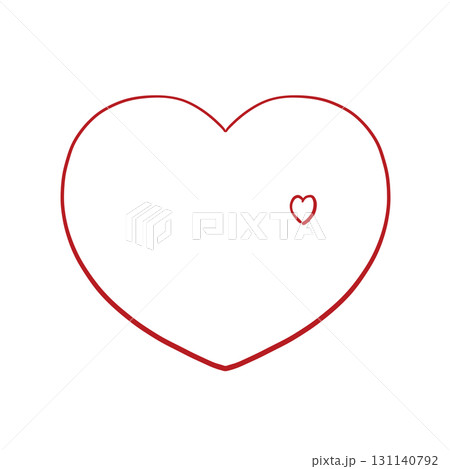 手描きのハート - 四季を感じる鮮やかな赤色 手描きのハート - 四季を感じる鮮やかな赤色 131140792