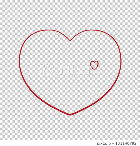 手描きのハート - 四季を感じる鮮やかな赤色 手描きのハート - 四季を感じる鮮やかな赤色 131140792