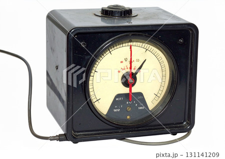 an old analog ammeter isolated 131141209