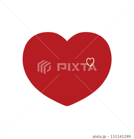 手描きのハート - 四季を感じる鮮やかな赤色 × キナリ 131141299