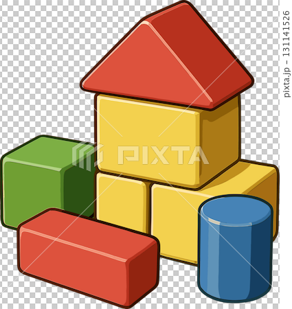 彩色積木插圖 彩色積木插圖 131141526