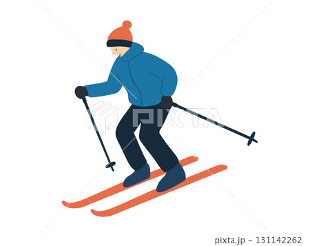 雪山でスキーをする人、ゲレンデ、スキー場、ウィンタースポーツ競技 雪山でスキーをする人、ゲレンデ、スキー場、ウィンタースポーツ競技 131142262