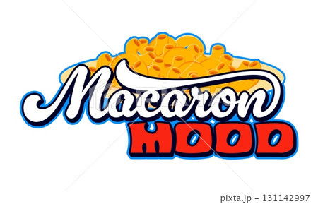 France macaron mood retro Y2K sticker or symbol. European nation flag colors Y2K vector label, French culture patch. France tourism sticker with macaron noodles meal and handwritten typography 131142997