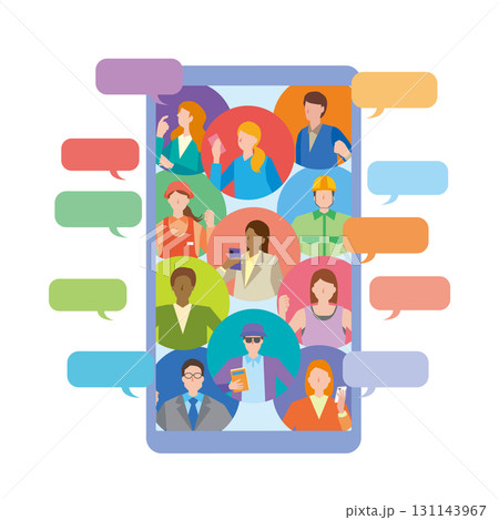 スマートフォンと人々のコミュニケーション スマートフォンと人々のコミュニケーション 131143967