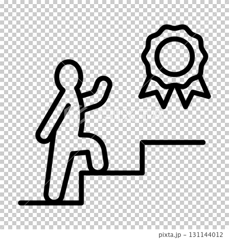 Step up icon. There is a medal at the end of the stairs. Step up icon. There is a medal at the end of the stairs. 131144012