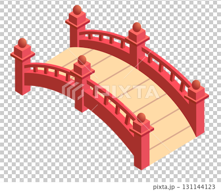 亞洲紅橋向量插圖素材 131144123