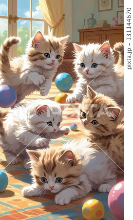 猫の癒し系イラスト / Cat - Healing & Cute Illustration 131144670