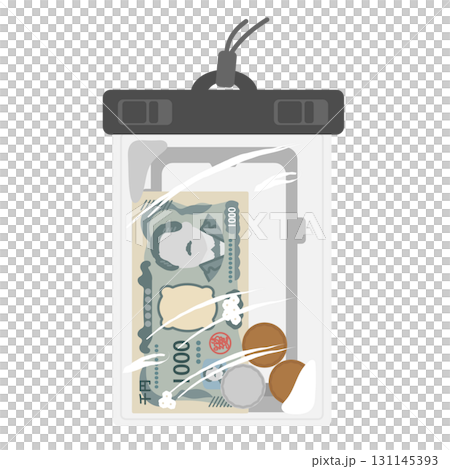 Smartphone waterproof case money illustration 131145393