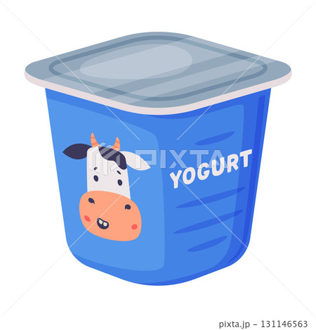 Yogurt as Dairy Food and Product Item Vector Illustration 131146563