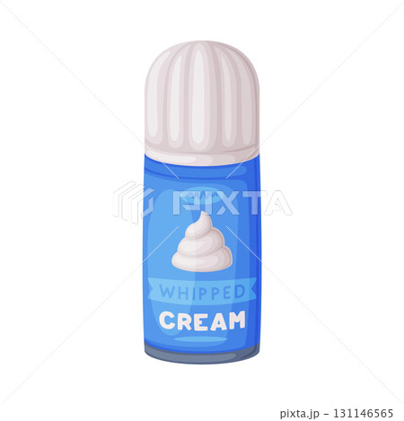 Whipped Cream as Milk and Dairy Food and Product Item Vector Illustration 131146565