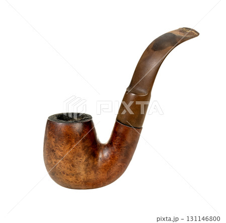 Classic wooden tobacco pipe isolated 131146800