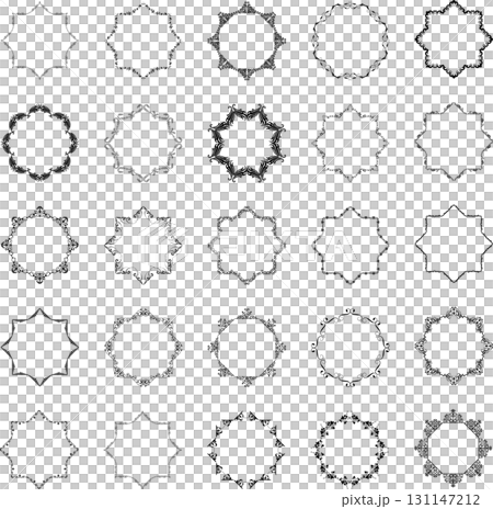 Set of 25 vector vintage black frames on white background. Set of 25 vector vintage black frames on white background. 131147212