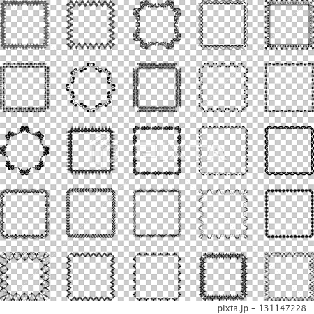 Set of 25 vector vintage black frames on white background. Set of 25 vector vintage black frames on white background. 131147228