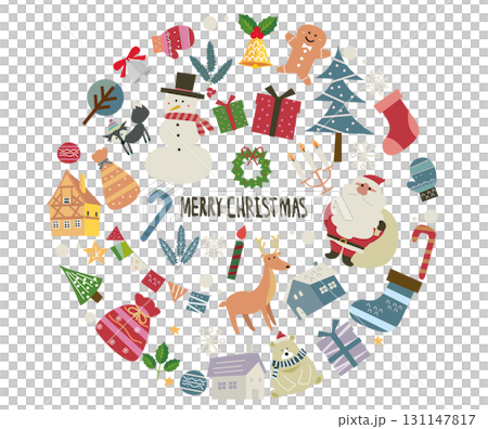 可愛い手書き風クリスマスイラスト素材 131147817