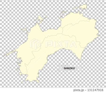 [日本地圖] 四國地圖（含縣界） 131147916