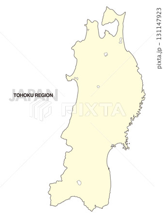 [日本地図] 東北地方の地図  (県境無し) 131147923