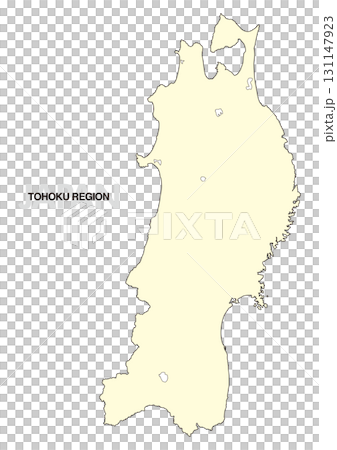 [日本地図] 東北地方の地図  (県境無し) 131147923