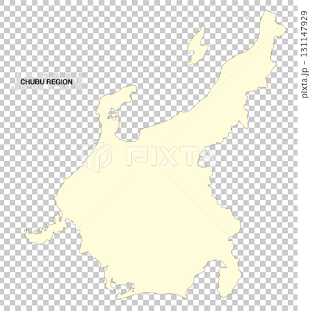 [日本地圖] 中部地區地圖（不含縣界） 131147929