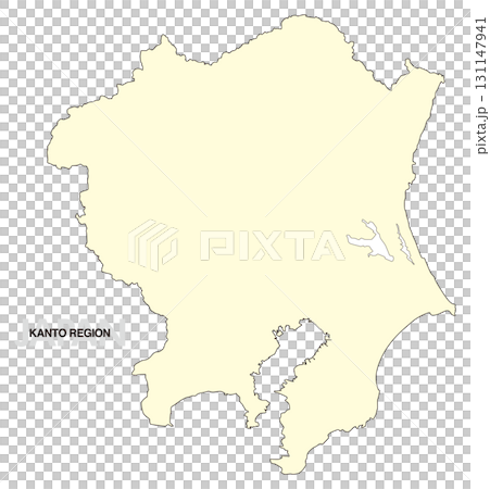 [日本地図] 関東地方の地図 (県境無し) 131147941