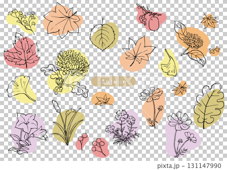 A rough colored sketch set of autumn flowers A rough colored sketch set of autumn flowers 131147990