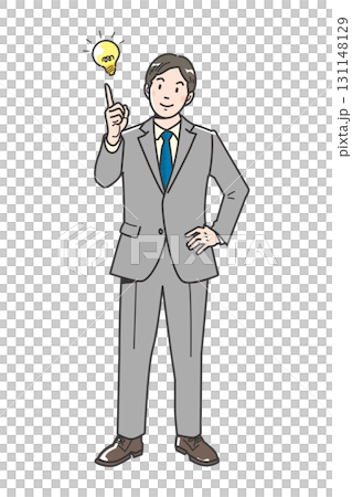 提案するビジネスマンの全身イラスト 131148129