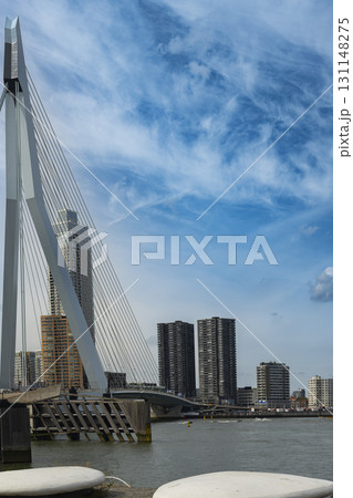 Rotterdam, the Netherlands. 06.09.2025.Erasmus Bridge and Modern High Rise Buildings in Rotterdam 131148275