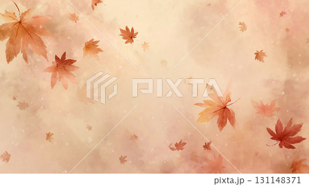 水彩風の紅葉背景 秋の落ち葉と柔らかな和風テクスチャ 水彩風の紅葉背景 秋の落ち葉と柔らかな和風テクスチャ 131148371