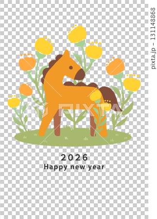 2026 Horse Year New Year's card template 131148868