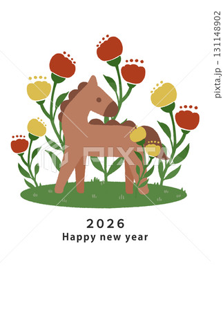 2026年　午年　年賀状テンプレート 131148902