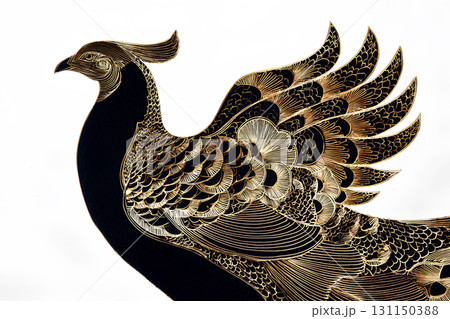 神秘的な鳳凰のテクスチャー。白背景-1 神秘的な鳳凰のテクスチャー。白背景-1 131150388