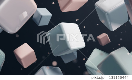 A bunch of cubes are floating in the air 131150444