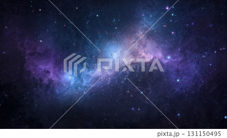 A starry sky with a purple and blue hue 131150495