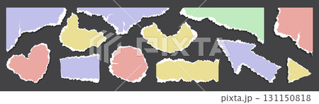 Ripped color paper pieces set Ripped color paper pieces set 131150818