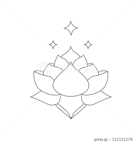 Lotus flower. Contour vector illustration for packaging, corporate identity, labels, postcards, invitations. 131151279